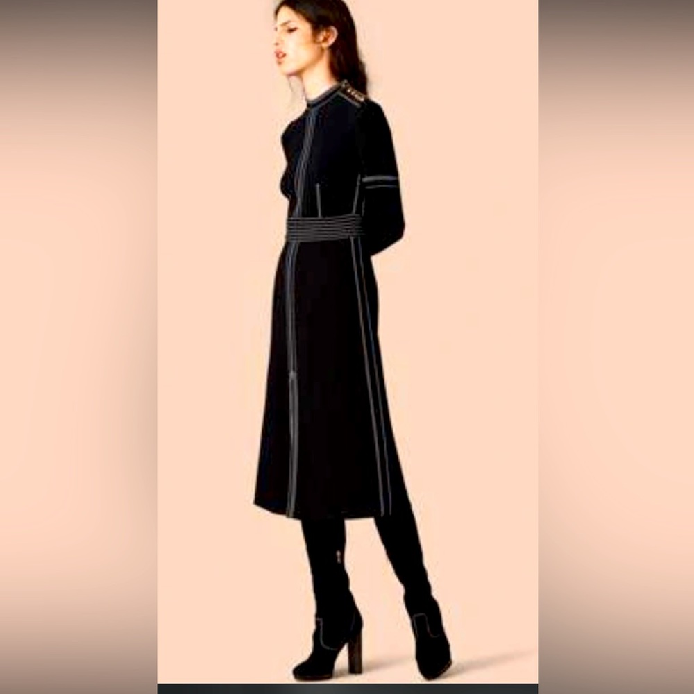 Burberry Topstitch wool/silk dress